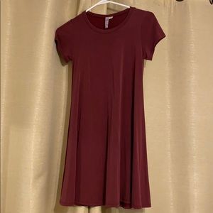 Maroon T-shirt dress